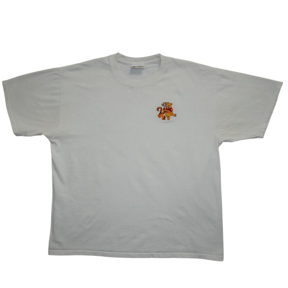 Vintage 90s Walt Disney World Winnie the Pooh & Tigger White USA Made Size XL
